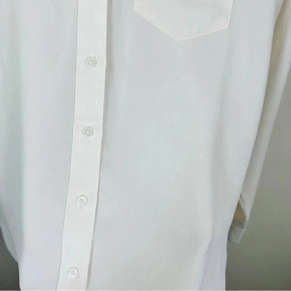 Banana Republic Womens Size Xsmall Color Accents Button Up Blouse Ivory Color - Picture 14 of 16